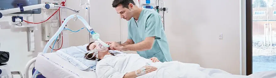Radiometer op de afdeling Intensive Care – verpleegkundige en IC-patiënt